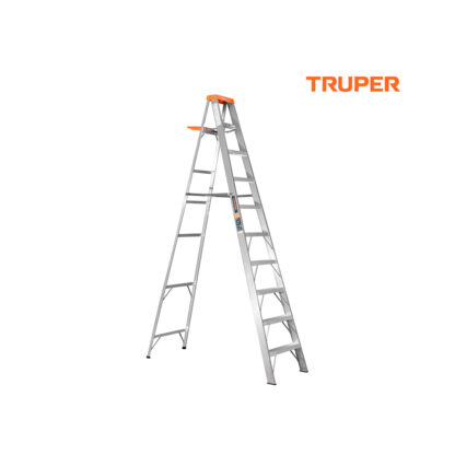 Escalera de tijera tipo II 9 peldaños y bandeja TRUPER
