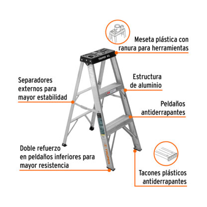 Escalera de tijera tipo III 2 escalones TRUPER - Imagen 3