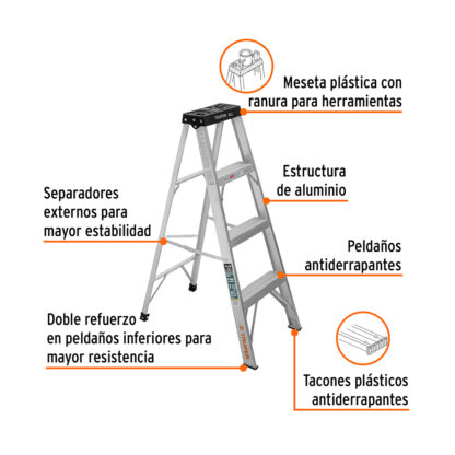 Escalera de tijera tipo III 3 escalones TRUPER - Imagen 2