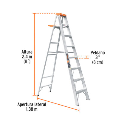 Escalera de tijera tipo ll 7 peldaños y bandeja TRUPER - Imagen 3