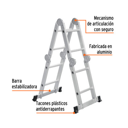 Escalera multiposición tipo I 8 escalones TRUPER - Imagen 2