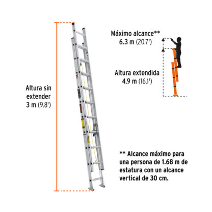Escalera telescópica tipo III 20 escalones TRUPER - Imagen 3