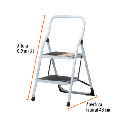 Escalerilla plegable de acero tipo III 2 escalones PRETUL - Imagen 2