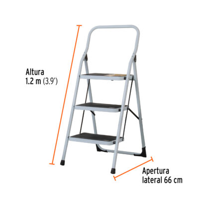 Escalerilla plegable de acero tipo III 3 escalones PRETUL - Imagen 2