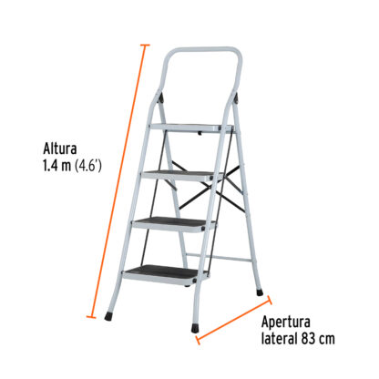 Escalerilla plegable de acero tipo III 4 escalones PRETUL - Imagen 2