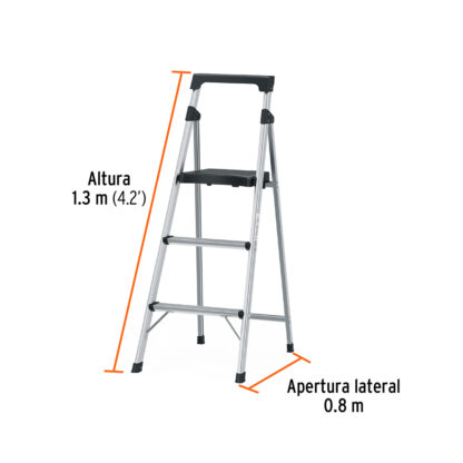 Escalerilla plegable de aluminio tipo III 3 escalones TRUPER - Imagen 3
