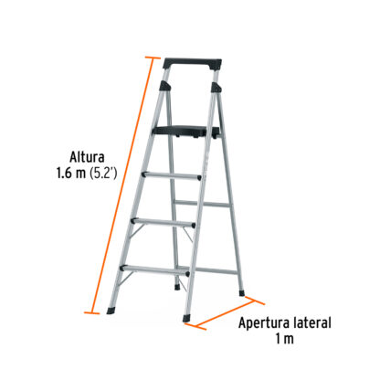 Escalerilla plegable de aluminio tipo III 4 escalones TRUPER - Imagen 3