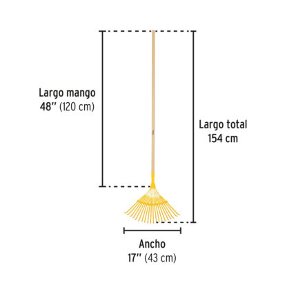 Escoba metálica para jardín curva, 20 dientes PRETUL - Imagen 2
