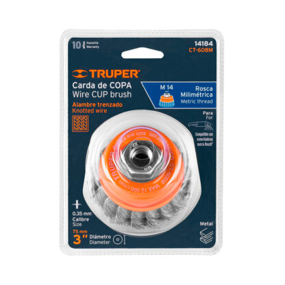 Escobilla tipo copa 3" alambre trenzado fino TRUPER - Imagen 3