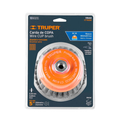 Escobilla tipo copa 5" alambre trenzado fino TRUPER - Imagen 3