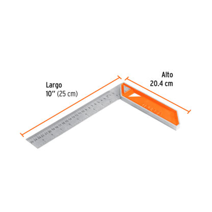 Escuadra 10" para carpintero, mango de aluminio TRUPER - Imagen 2