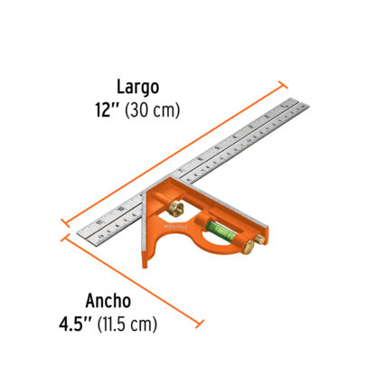 Escuadra 12" de combinación con punzón para marcar TRUPER - Imagen 2