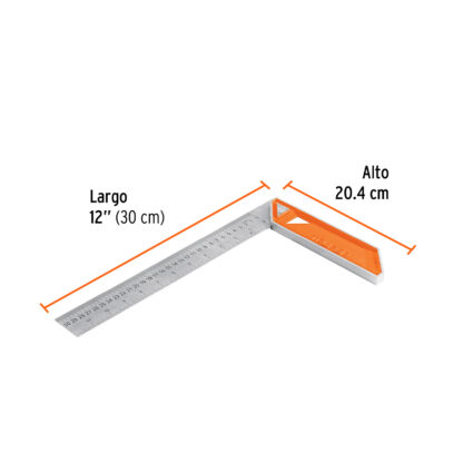Escuadra 12" para carpintero, mango de aluminio TRUPER - Imagen 2