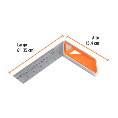 Escuadra 6" para carpintero, mango de aluminio TRUPER - Imagen 2