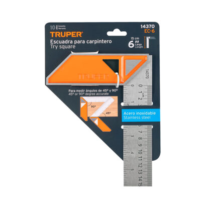 Escuadra 6" para carpintero, mango de aluminio TRUPER - Imagen 3