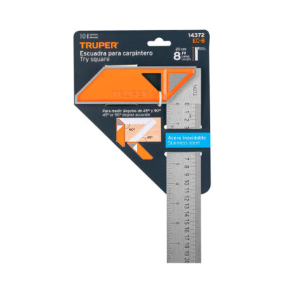 Escuadra 8" para carpintero, mango de aluminio TRUPER - Imagen 3