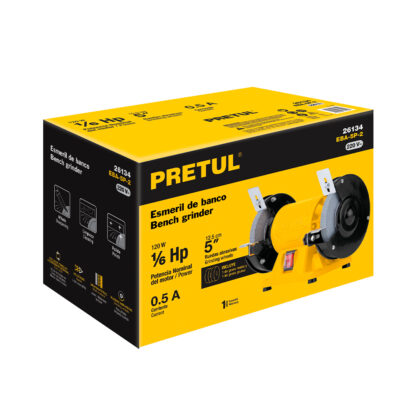 Esmeril de banco de 5" 1/6 HP PRETUL - Imagen 4