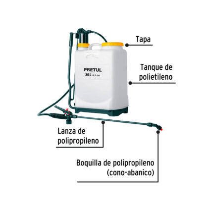 Fumigador de 20 L manual de mochila PRETUL - Imagen 3
