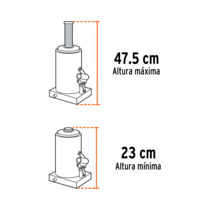 Gata hidráulica de botella 16 t TRUPER - Imagen 2