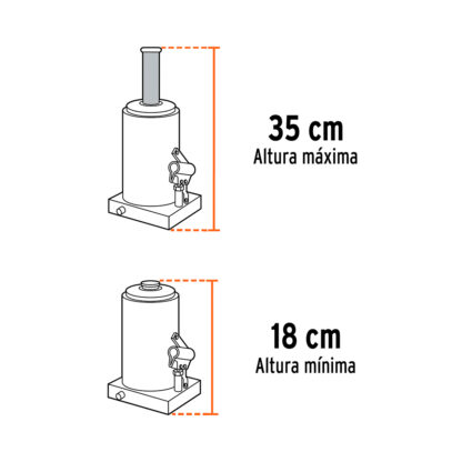 Gata hidráulica de botella 2 t TRUPER - Imagen 2