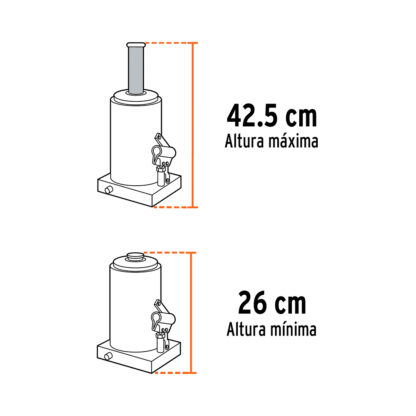 Gata hidráulica de botella 32 t TRUPER - Imagen 2