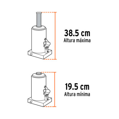Gata hidráulica de botella 4 t TRUPER - Imagen 2