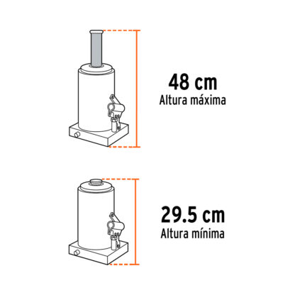 Gata hidráulica de botella 50 t TRUPER - Imagen 2