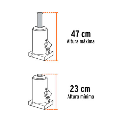Gata hidráulica de botella 8 t TRUPER - Imagen 2