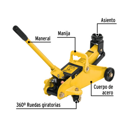 Gata hidráulica tipo lagarto 1.5 t PRETUL - Imagen 2