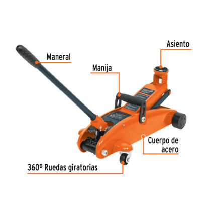 Gata hidráulica tipo lagarto 2.5 t maletín TRUPER - Imagen 2