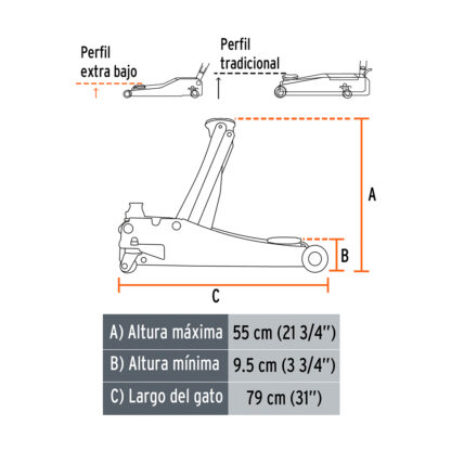 Gata hidráulica tipo lagarto 3.5 t profesional TRUPER - Imagen 3