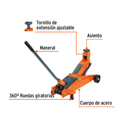 Gata hidráulica tipo lagarto 3 t maletín TRUPER - Imagen 2