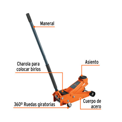 Gata hidráulica tipo lagarto 3 t profesional TRUPER - Imagen 2