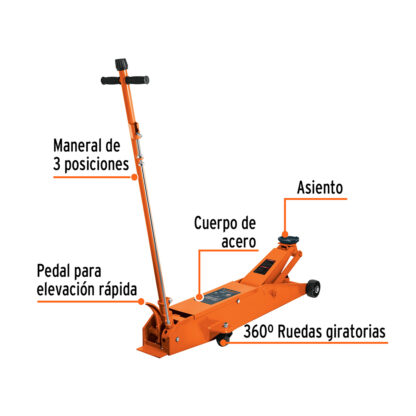 Gata hidráulica tipo lagarto 5 t profesional TRUPER - Imagen 2