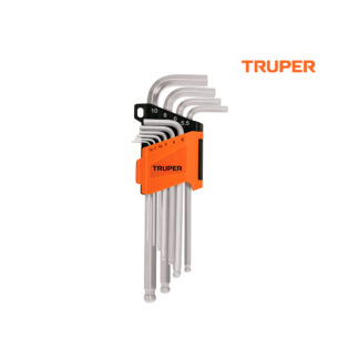 Juego 10 llaves allen largas mm punta bola con organizador TRUPER