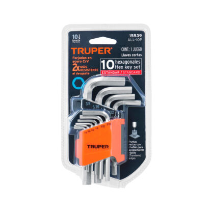 Juego 10 llaves allen std punta hexagonal con organizador TRUPER - Imagen 4