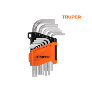 Juego 13 llaves allen mm punta hexagonal con organizador TRUPER