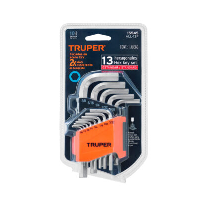 Juego 13 llaves allen std punta hexagonal con organizador TRUPER - Imagen 4