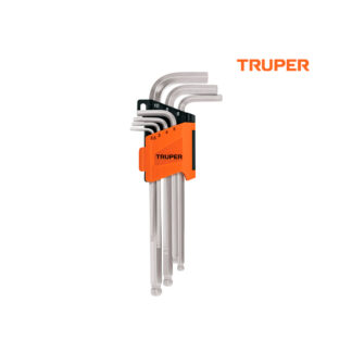 Juego 7 llaves allen largas mm punta bola con organizador TRUPER