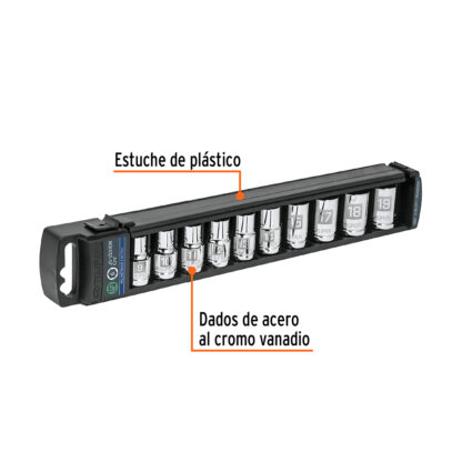 Juego de 10 dados cuadro 1/2" mm TRUPER - Imagen 2