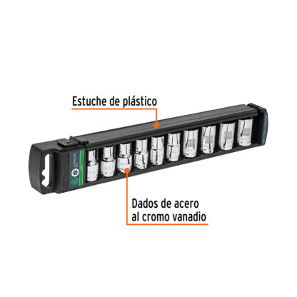 Juego de 10 dados cuadro 1/2" torx TRUPER - Imagen 2