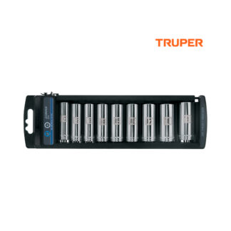 Juego de 10 dados cuadro 1/4" TRUPER