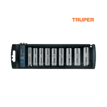 Juego de 10 dados cuadro 1/4" TRUPER