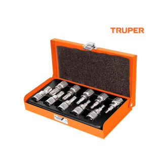 Juego de 10 dados cuadro 3/8" punta torx TRUPER