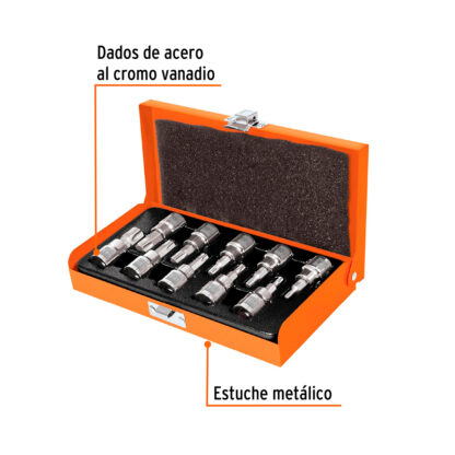 Juego de 10 dados cuadro 3/8" punta torx TRUPER - Imagen 2