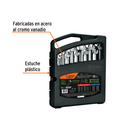 Juego de 20 llaves extralargas mixtas pulidas TRUPER - Imagen 2