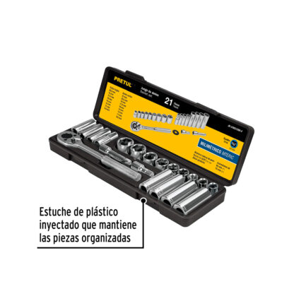 Juego de 21 herramientas para mecánico 3/8" mm PRETUL - Imagen 4