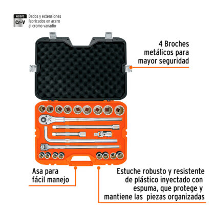 Juego de 23 herramientas cuadro 3/4" mm para mecánico TRUPER - Imagen 4