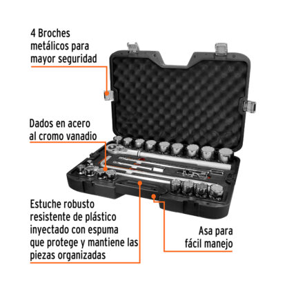 Juego de 23 herramientas cuadro 3/4" std para mecánico TRUPER - Imagen 4