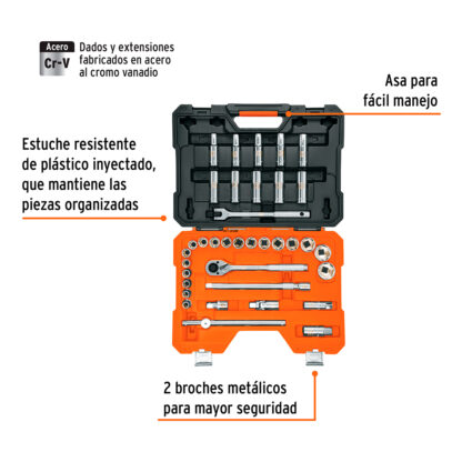 Juego de 36 herramientas cuadro 1/2" mm para mecánico TRUPER - Imagen 4